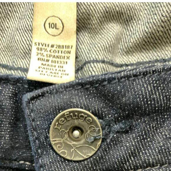 Refuge Vixen Jeans Womens 10 Mid Rise Curvy Bootcut Dark Wash Streetwear Denim - Picture 10 of 10